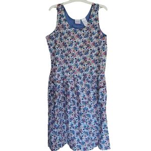 Vintage Simply Basic Sleeveless Floral Dress with Pockets Size Women Medium NEW